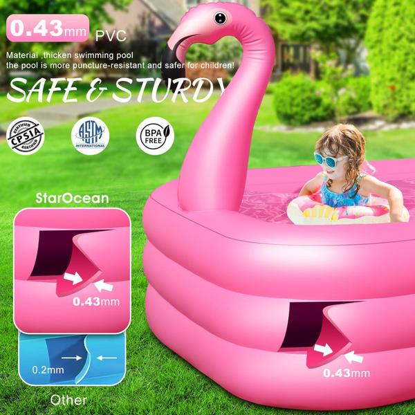 Imagem de Piscina inflável StarOcean Solar Flamingo 105x65x25cm com luzes