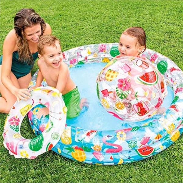 Imagem de Piscina inflável tropical com acessórios 150l + bomba manual