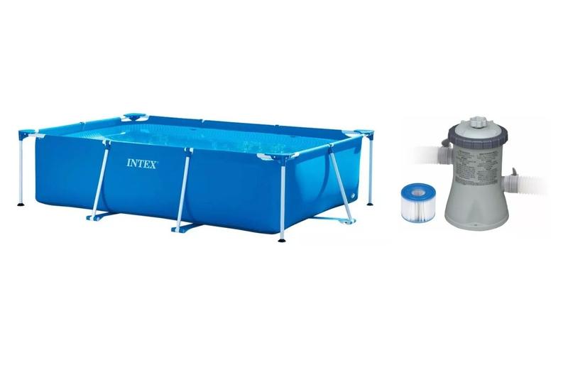 Imagem de Piscina Intex 1662 LITROS Estrutural Retangular com Bomba Filtrante 110v