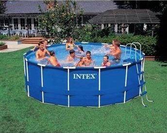 Imagem de Piscina Intex 18700 Litros Estrutural com Bomba Filtro 220v Capa Forro e Escada