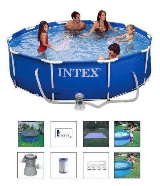 Imagem de Piscina Intex 4485 L com Bomba Filtrante 110v + Capa + Forro + Kit de Limpeza