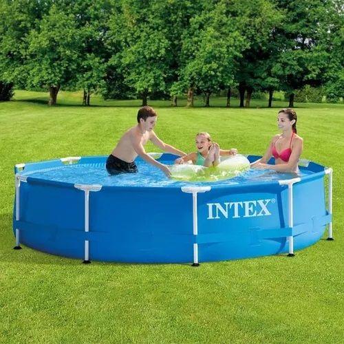 Imagem de Piscina Intex 5000 litros estrutural com Bomba Filtro 110v e Capa e Forro e KIT DE LIMPEZA