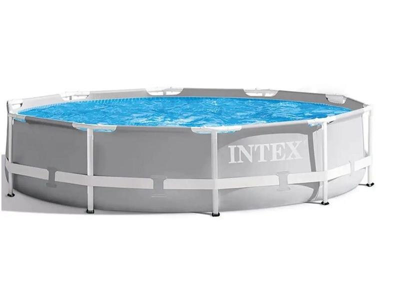 Imagem de Piscina Intex 5000 litros estrutural PRISM Cinza com Bomba Filtro 110v e FORRO