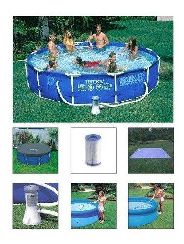 Imagem de Piscina Intex 6503 L STD + Bomba Filtro 3785 LH 220v + Capa + Forro + Kit de Limpeza