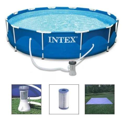 Imagem de Piscina Intex 6503 Litros Estrutural com Bomba Filtrante 2006 LH 220v e FORRO