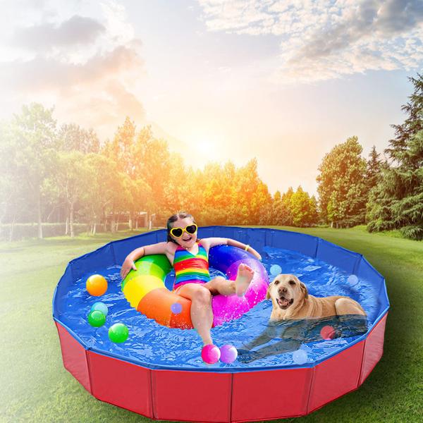 Piscina ItidyHome dobrável para cães de estimação, crianças, 40x30cm, vermelha Imagem de Piscina ItidyHome dobrável para cães de estimação, crianças, 40x30cm, vermelha