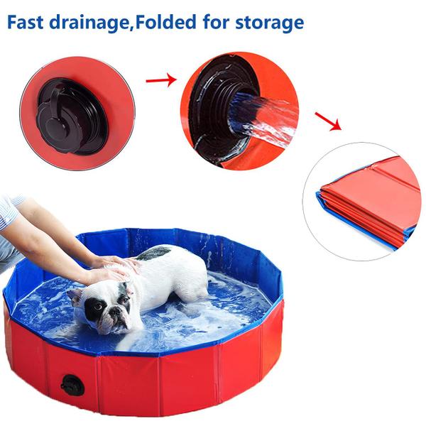 Piscina ItidyHome dobrável para cães de estimação, crianças, 40x30cm, vermelha Imagem de Piscina ItidyHome dobrável para cães de estimação, crianças, 40x30cm, vermelha