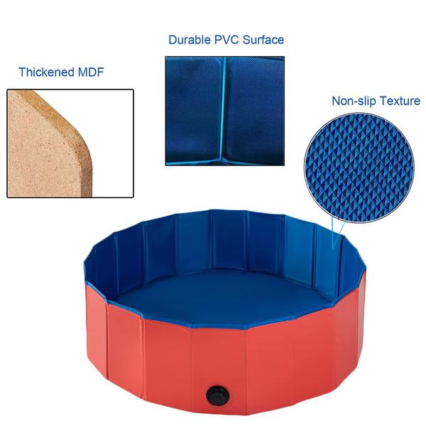 Piscina ItidyHome dobrável para cães de estimação, crianças, 40x30cm, vermelha Imagem de Piscina ItidyHome dobrável para cães de estimação, crianças, 40x30cm, vermelha