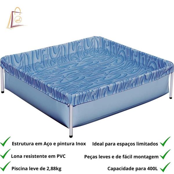 Imagem de Piscina Mor 400 Litros Infantil com Válvula de Deságue Azul Desmontavel