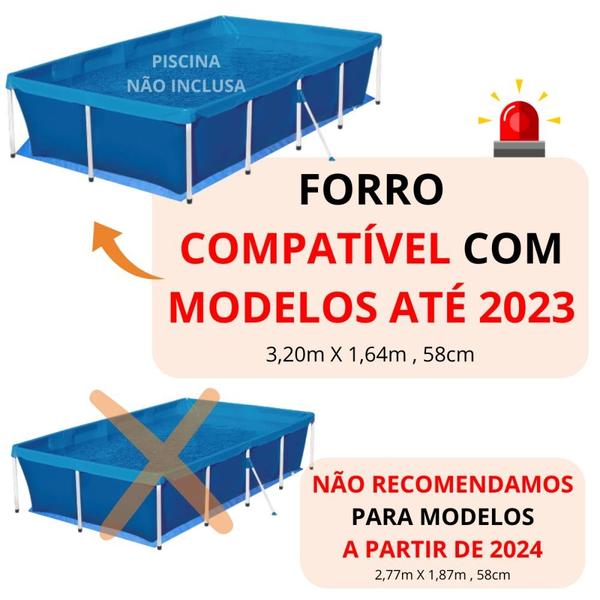 Imagem de Piscina Mor Retangular Ferro 3000 Litros com Capa e Forro  Kit 