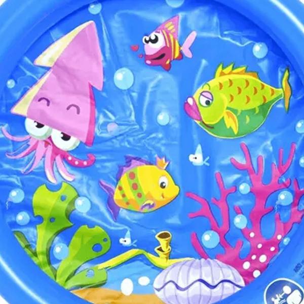 Imagem de Piscina Para Bebês Peixinhos Redonda Inflável 21L Azul Dm