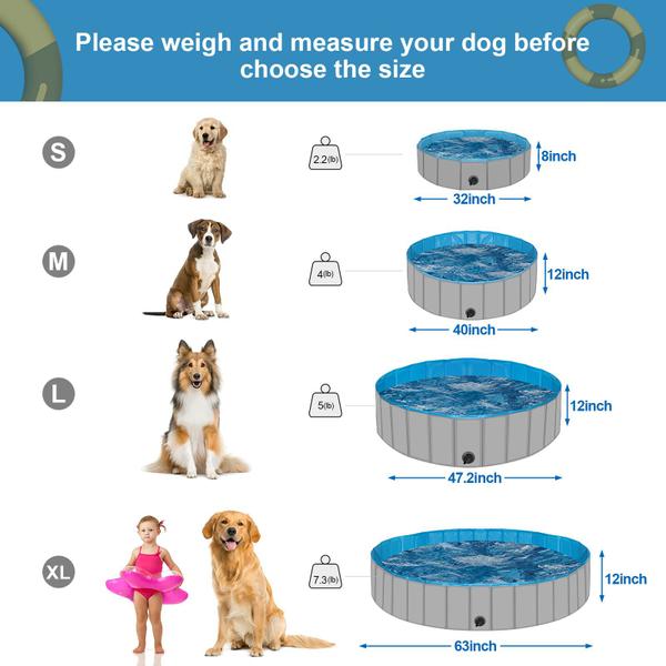 Piscina para cães Makigahara de plástico dobrável para cães pequenos Imagem de Piscina para cães Makigahara de plástico dobrável para cães pequenos