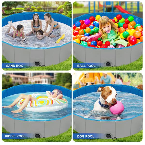 Piscina para cães Makigahara de plástico dobrável para cães pequenos Imagem de Piscina para cães Makigahara de plástico dobrável para cães pequenos