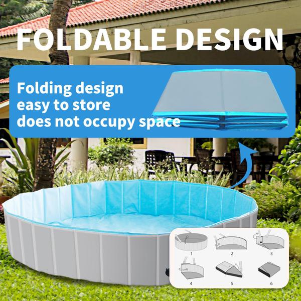 Piscina para cães MAX de plástico dobrável para cães grandes Imagem de Piscina para cães MAX de plástico dobrável para cães grandes