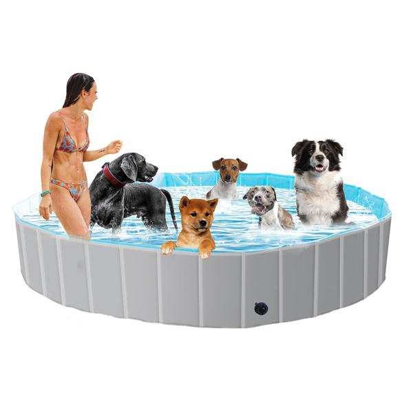 Piscina para cães MAX de plástico dobrável para cães grandes Imagem de Piscina para cães MAX de plástico dobrável para cães grandes