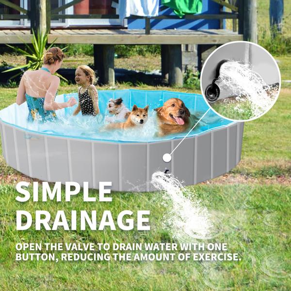 Piscina para cães MAX de plástico dobrável para cães grandes Imagem de Piscina para cães MAX de plástico dobrável para cães grandes