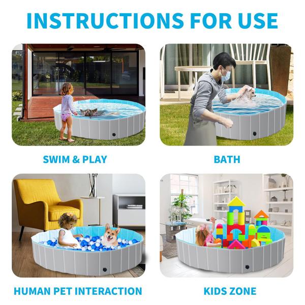 Piscina para cães MAX de plástico dobrável para cães grandes Imagem de Piscina para cães MAX de plástico dobrável para cães grandes