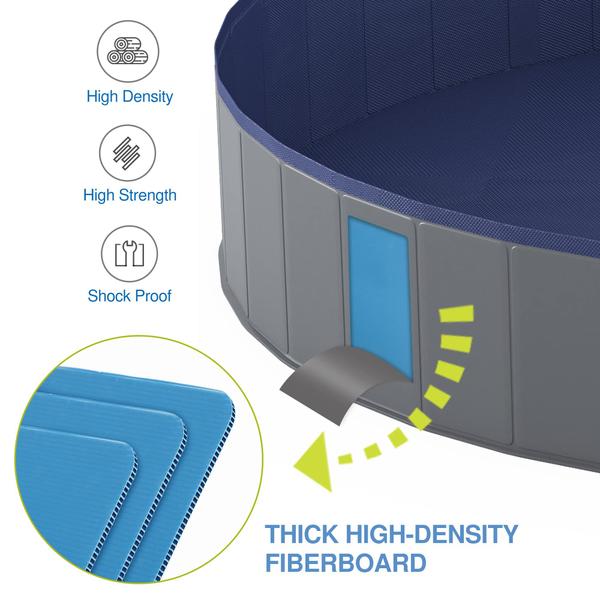 Piscina para cães Niubya de plástico rígido dobrável 183x30cm Imagem de Piscina para cães Niubya de plástico rígido dobrável 183x30cm
