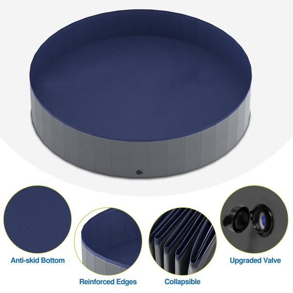 Piscina para cães Niubya de plástico rígido dobrável 183x30cm Imagem de Piscina para cães Niubya de plástico rígido dobrável 183x30cm