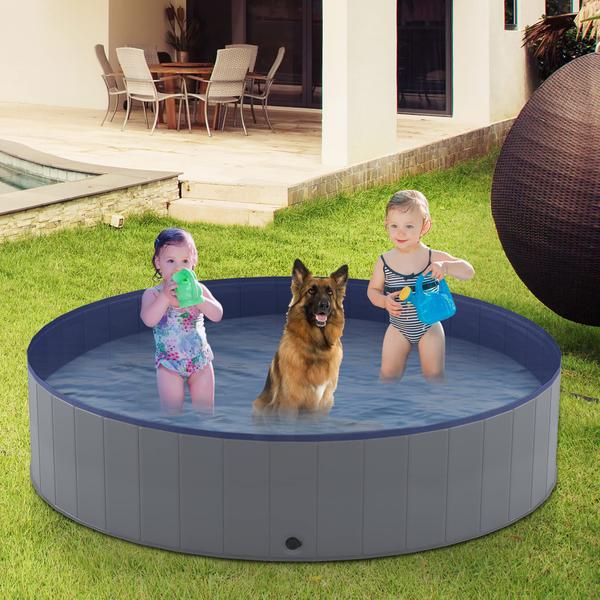 Piscina para cães Niubya de plástico rígido dobrável 183x30cm Imagem de Piscina para cães Niubya de plástico rígido dobrável 183x30cm
