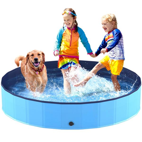 Imagem de Piscina para cães Niubya Piscina dobrável de plástico rígido 162L