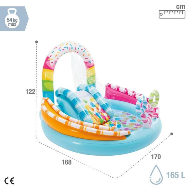 Piscina Playground Infantil Diversão Doces 165 Litros Intex