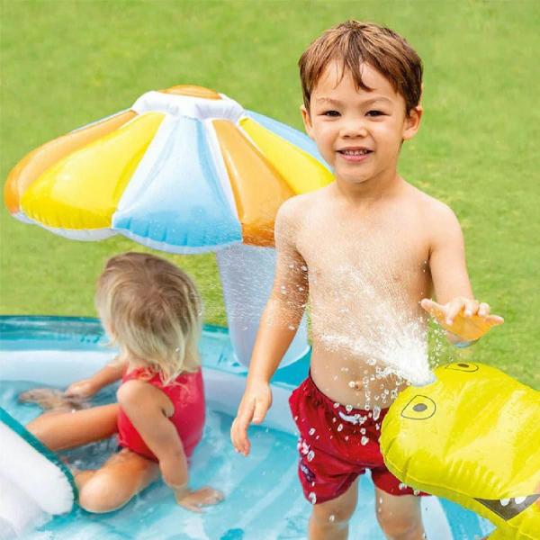 Imagem de Piscina playground jacaré intex 160l com chuveirinho 201x170x84cm + bomba elétrica