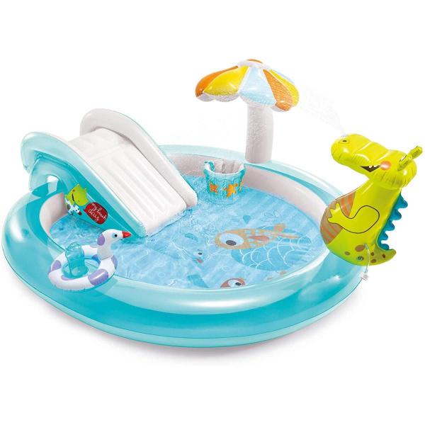 Imagem de Piscina playground jacaré intex 160l com chuveirinho 201x170x84cm + bomba elétrica