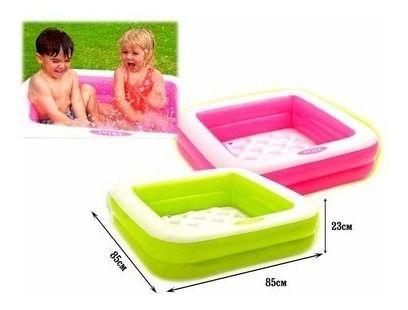 Imagem de Piscina Quadrada Inflável Infantil 57 Litros - Intex Rosa