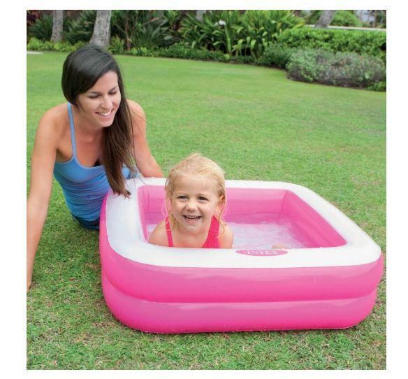 Imagem de Piscina Quadrada Inflável Infantil 57 Litros - Intex Rosa