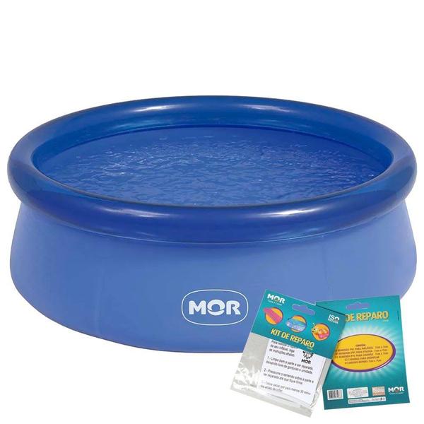 Imagem de Piscina Redonda 4.600 Litros Inflável Splash Fun + Kit Reparo Extra Mor