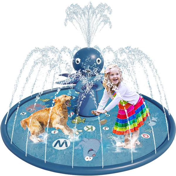 Imagem de Piscina Redonda C/ Chafariz Jato D'Água Para Infantil Crianças e Animais de Estimação Cachorro Pets