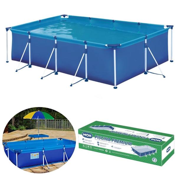 Imagem de Piscina Retangular 5000 L Premium Mor + Bomba Filtrante 220 V Vazao 2200 L/H  Kit 