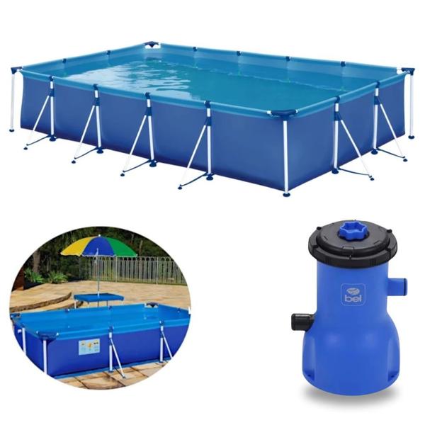 Imagem de Piscina Retangular 5000 L Premium Mor + Filtro 220v Vazao 2006 L/H  Kit 