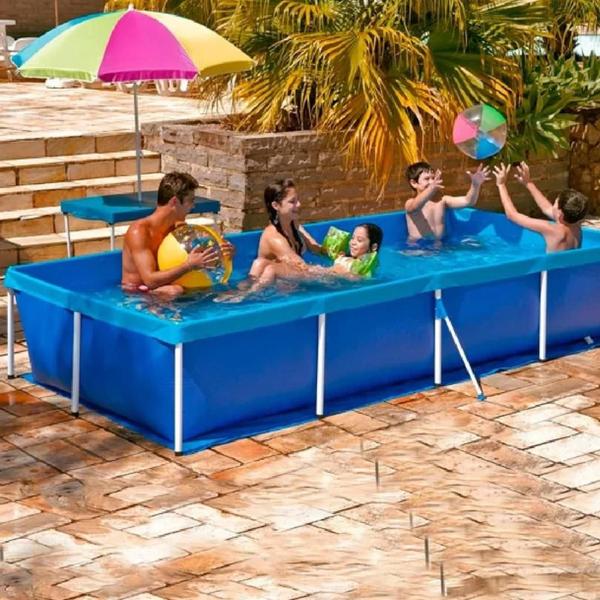 Imagem de Piscina Retangular Estrutura De Ferro Standart 3000 L -  Mor