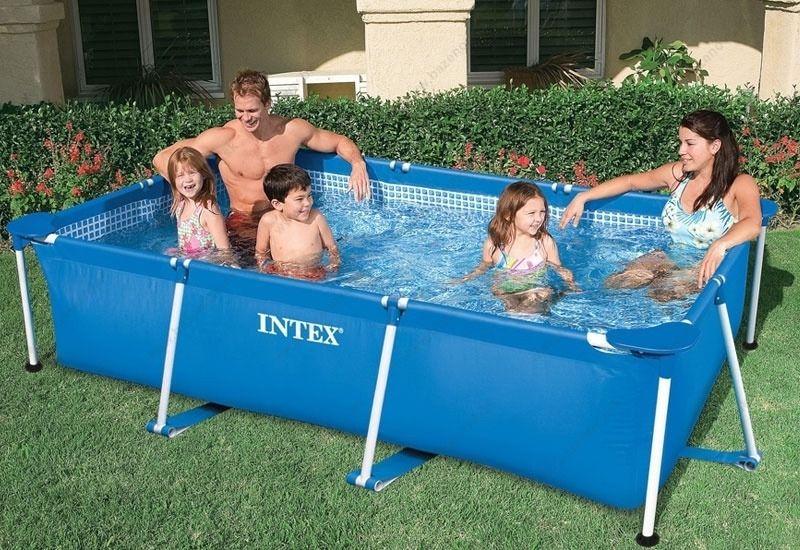 Imagem de Piscina Retangular Intex 28270 Com Capacidade de 1662 Litros Azul Design Mosaico