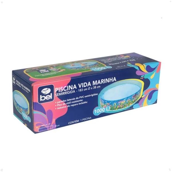 Imagem de Piscina Semirrígida Vida Marinha 1000 L (183 cm x 38 cm) BEL