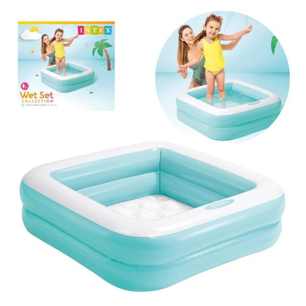 Imagem de Piscina Soft Fundo Inflável Quadrada 86cm Intex  57L