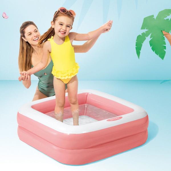 Imagem de Piscina Soft Fundo Inflável Quadrada 86cm Intex  57L