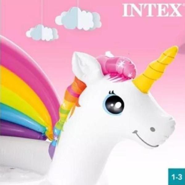 Imagem de Piscina unicornio intex c fundo inflado 45l + bomba elétrica