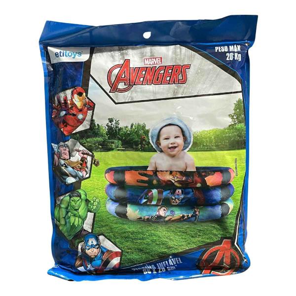 Imagem de Piscina Vingadores Avengers Inflável Infantil 100 Litros Original Etitoys, Suporta Bebês Até 20Kg