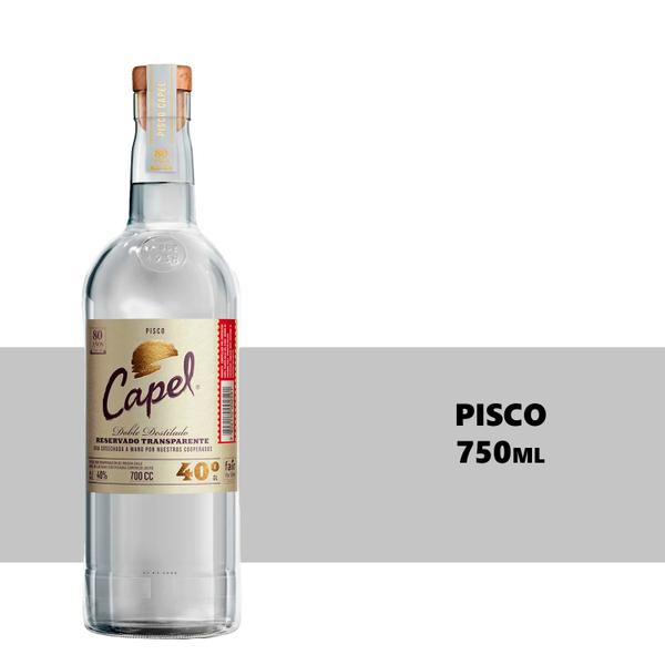 Pisco Reservado Transparente Capel 750ml Imagem de Pisco Reservado Transparente Capel 750ml