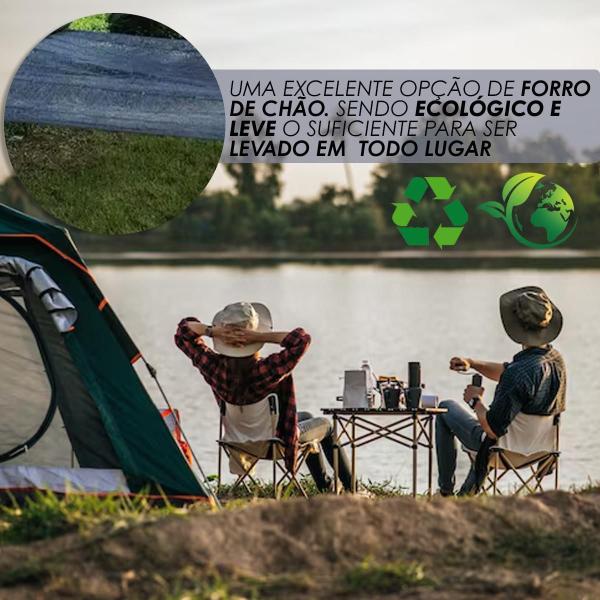 Piso Barraca Camping Preto 4x2 M PVC Ecológico Permeável - Cikala Imagem de Piso Barraca Camping Preto 4x2 M PVC Ecológico Permeável