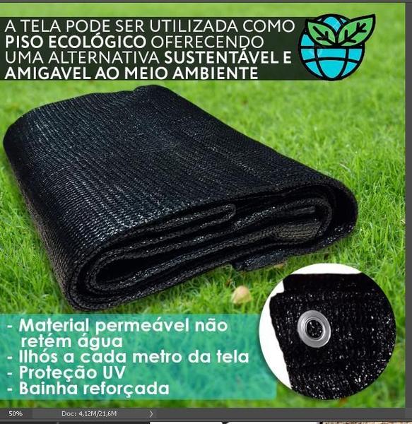 Imagem de Piso Barraca Camping Preto 5x2 M PVC Ecológico Permeável