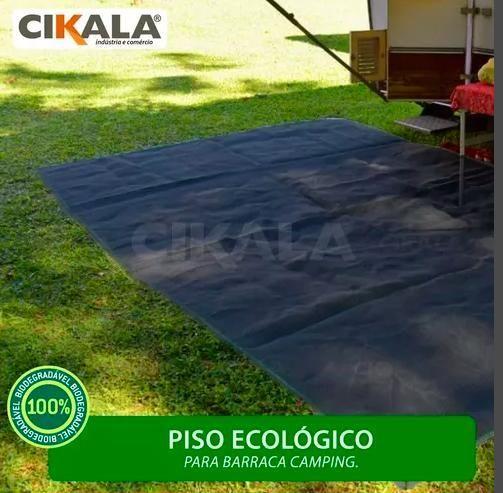 Imagem de Piso Barraca Camping Preto 7x4 M PVC Ecológico Permeável