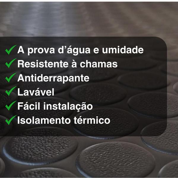 Imagem de Piso Relevo Moeda 1mm PVC Emborrachado Antiderrapante 1x1