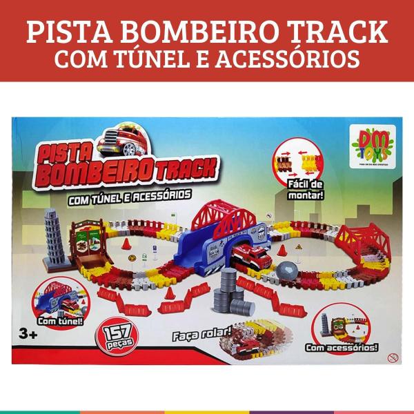 Imagem de Pista Bombeiro Track com Túnel Acessórios 157 Peças DM Toys