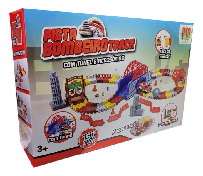 Pista Bombeiro Track Comtunel 157 Peças 6287 - Dmtoys - Dm Toys Imagem de Pista Bombeiro Track Comtunel 157 Peças 6287 - Dmtoys