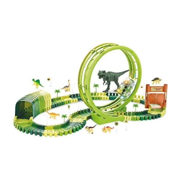 Imagem de Pista Carrinho Dinossauro Brinquedo Looping 119 Peças - DM TOYS