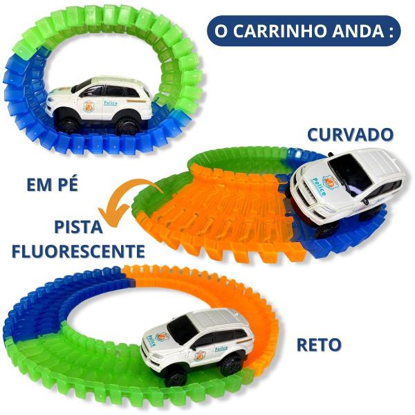 Imagem de Pista Com Carrinho Led Trilha Maluca P/montar 56 Peças Loop